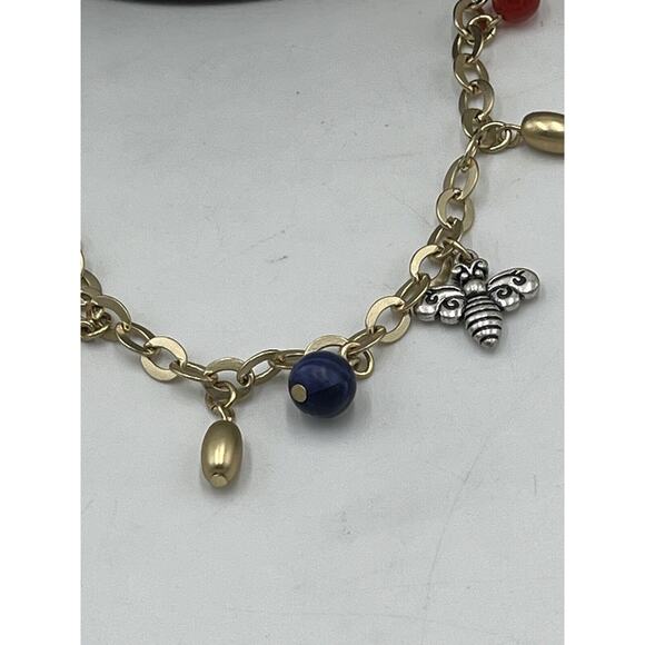 Chicos Gold Tone with Silver Tone (NWT Charms Dangle Double Strand Necklace New - Picture 8 of 16